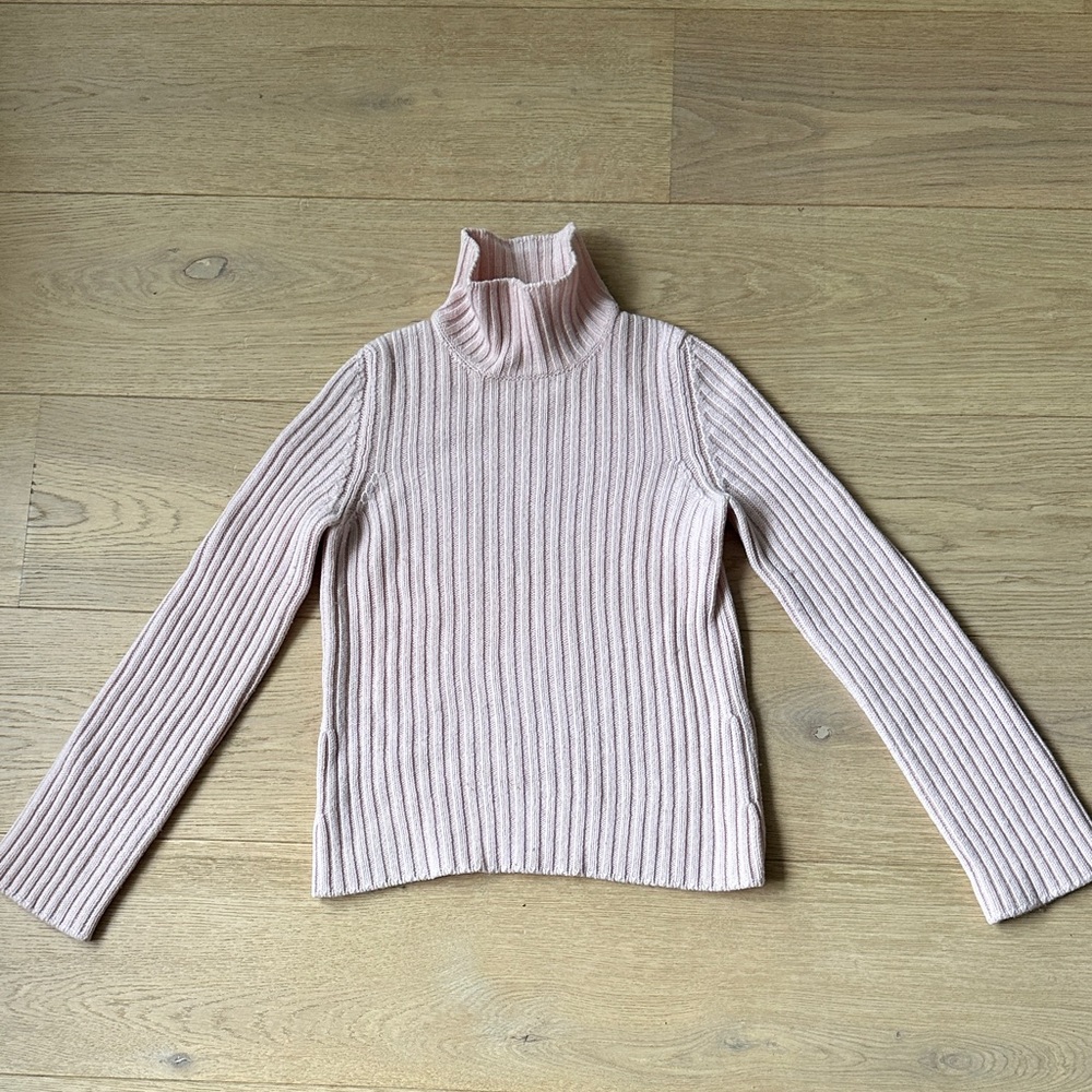 Lorena Antoniazzi Blush Ribbed Turtleneck Sweater